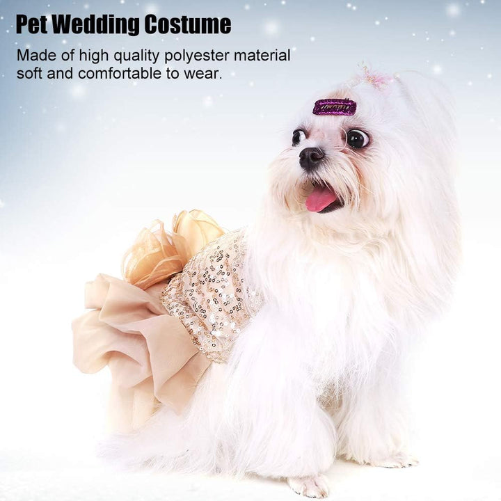 Hundekleid Haustier Kleine Hund Kleidung Pailletten Seidige Tutu Welpen Kostüm Hund Prinzessin Elega