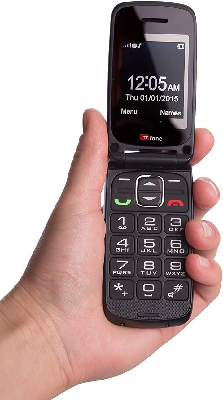TTfone Star Simple Einfach zu Benutzendes Sim-Freies Klapptelefon mit grossen Tasten (Rot), Rot
