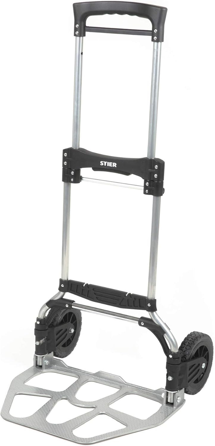 STIER Sackkarre klappbar, Aluminium Transportkarre, Belastbarkeit bis 120kg, Stapelkarre zum Transpo