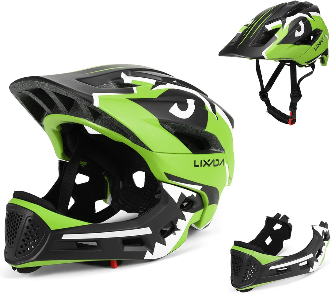 Lixada Kinderhelm, Kinder Fahrradhelm, Integrierter Helm mit Abnehmbarem Kinnschutz Kindersport Schu