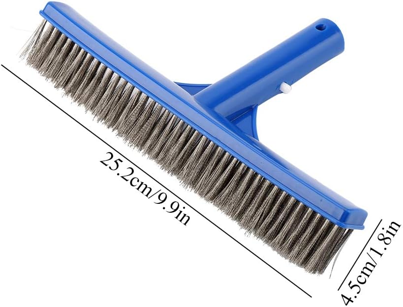 10Inch Poolbürste Beckenbürste Poolreiniger Handreiniger Schwimmbadzubehör Kunststoff Stahl für Teic