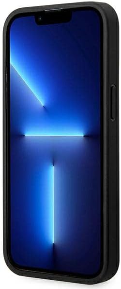 Etui BMW BMHMP14L22PTDK Hülle für iPhone 14 Pro 6,1" schwarz/Black Leather Stamp Tricolor