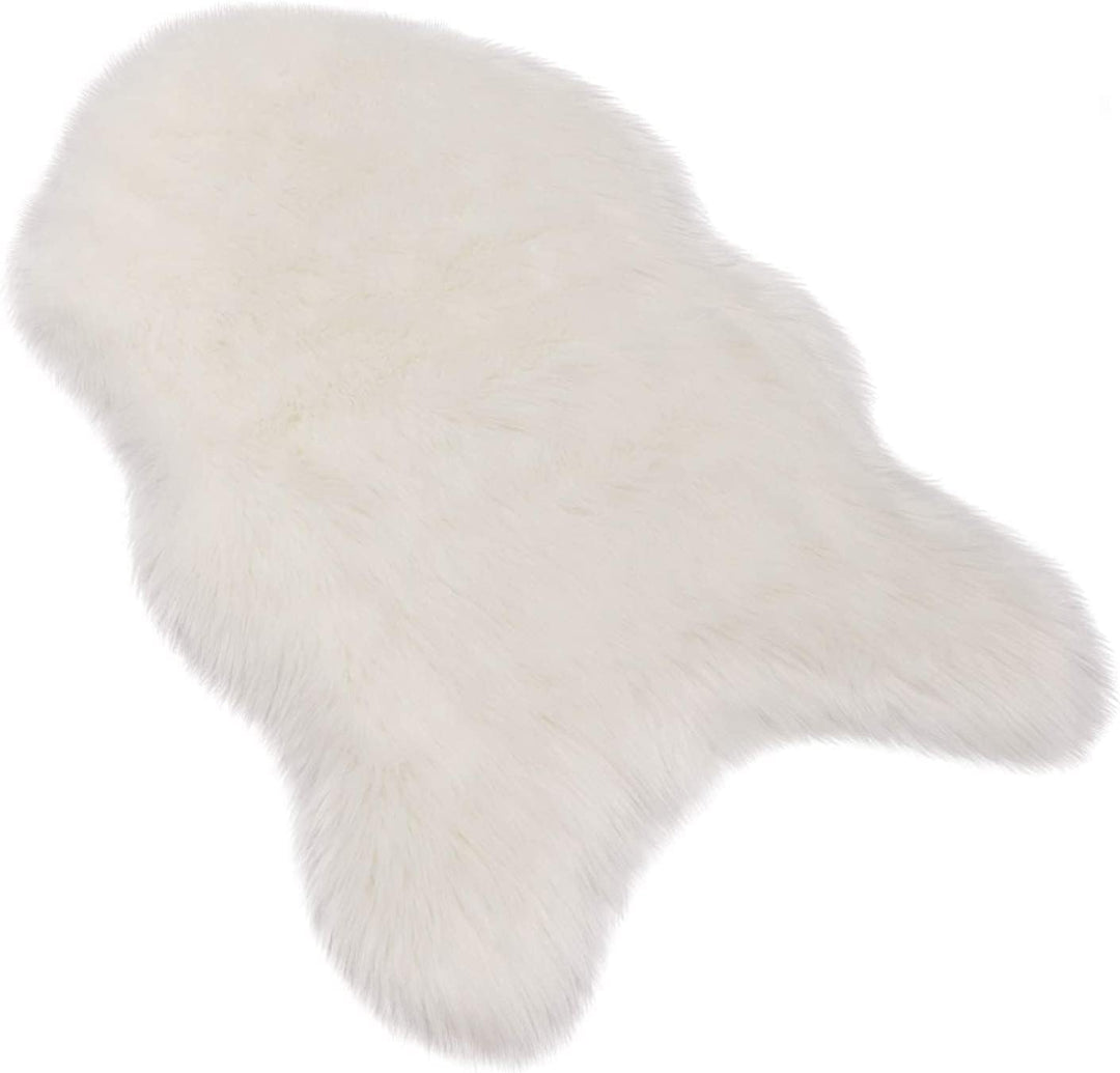 WOLTU Fellteppiche Schaffell, Kunstfell Lammfellimitat Teppich flauschig, Longhair Fell Optik, Dekof