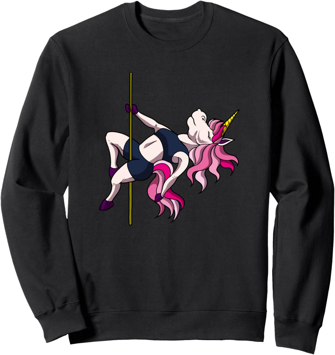 Einhorn an der Pole Dance Stange - Pole Fitness Sweatshirt