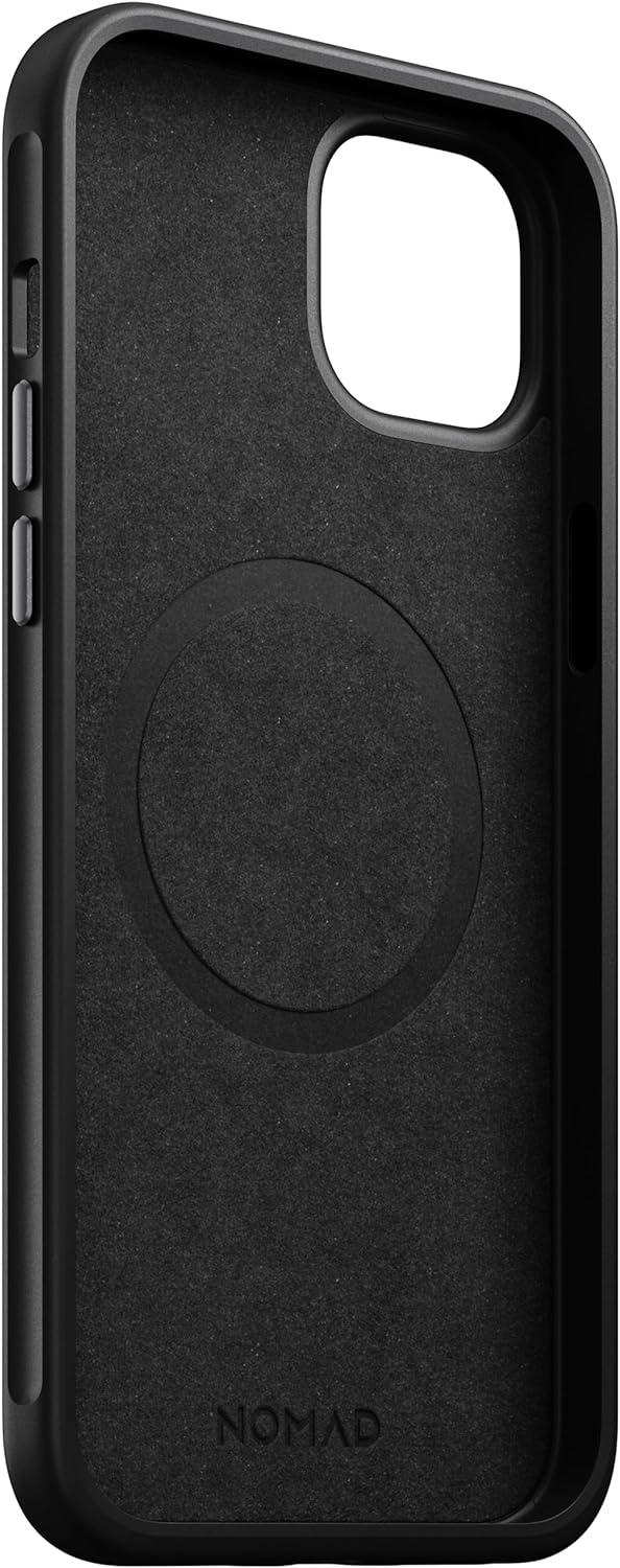NOMAD Modern Leather Case | für iPhone 15 Plus | Schutzhülle aus Polycarbonat und hochwertigem Echtl