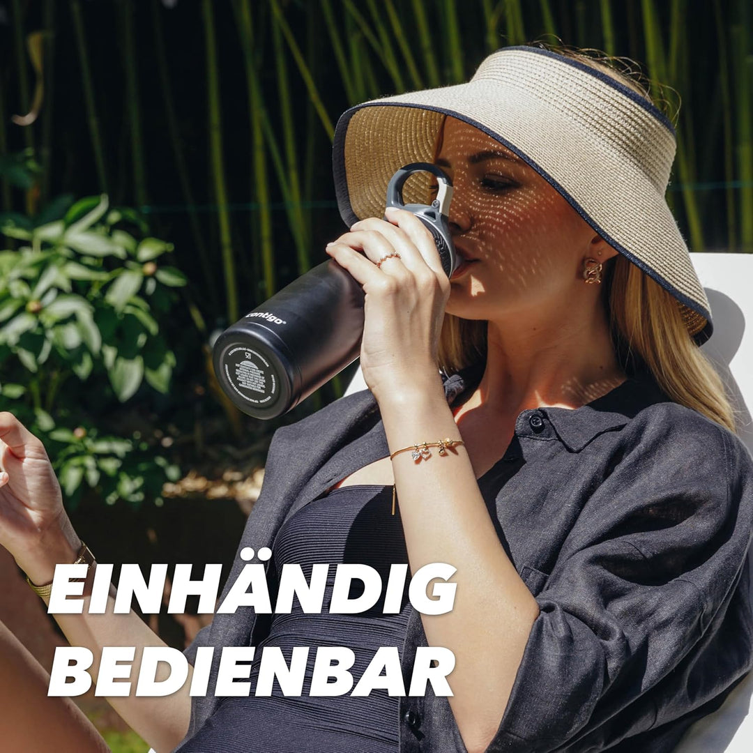 Contigo Trinkflasche Ashland Chill Scuba mit Strohhalm grosse BPA-freie Kunststoff Wasserflasche, au