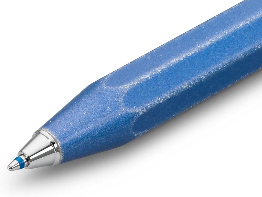 Kaweco 10000730 Al Sport Stonewashed Blue Business Kuli aus hochwertigem Aluminium I leichter Tasche