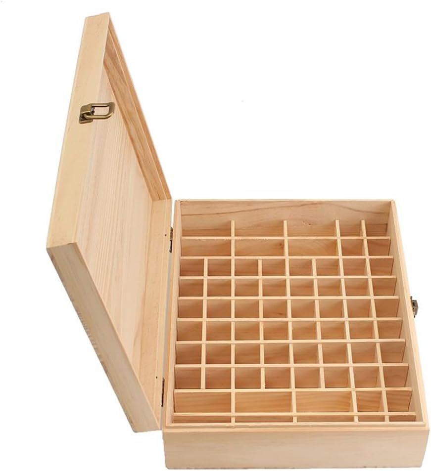 CHSEEA Ätherisches Öl Display Ständer Gestell Halter Organisator, 68 Löcher Holz Box Veranstalter Au