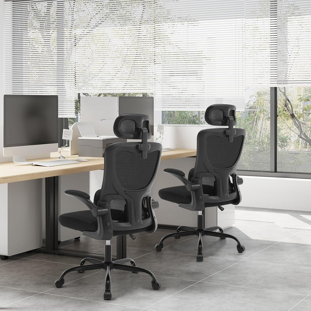 WOLTU Bürostuhl ergonomisch, Schreibtischstuhl Netzstoff, Drehstuhl höhenverstellbar, Schaukelfunkti