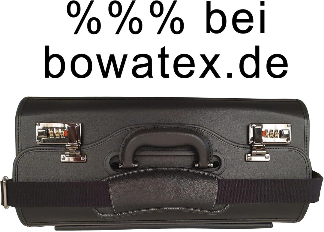 Bowatex Aktenkoffer Pilotenkoffer mit Umhängegurt Dokumenten Koffer 46 cm