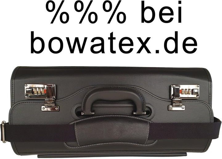 Bowatex Aktenkoffer Pilotenkoffer mit Umhängegurt Dokumenten Koffer 46 cm
