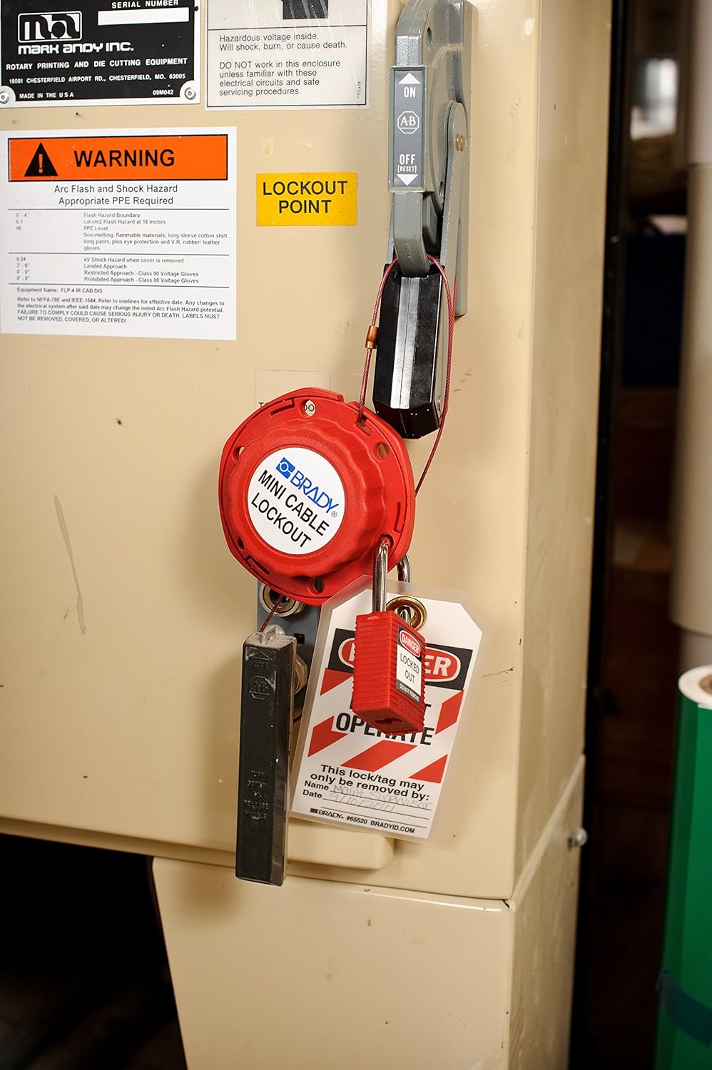 Mini-Stahl-Kabelschloss, 100 mm x 2,44 m x 45 mm, Rot