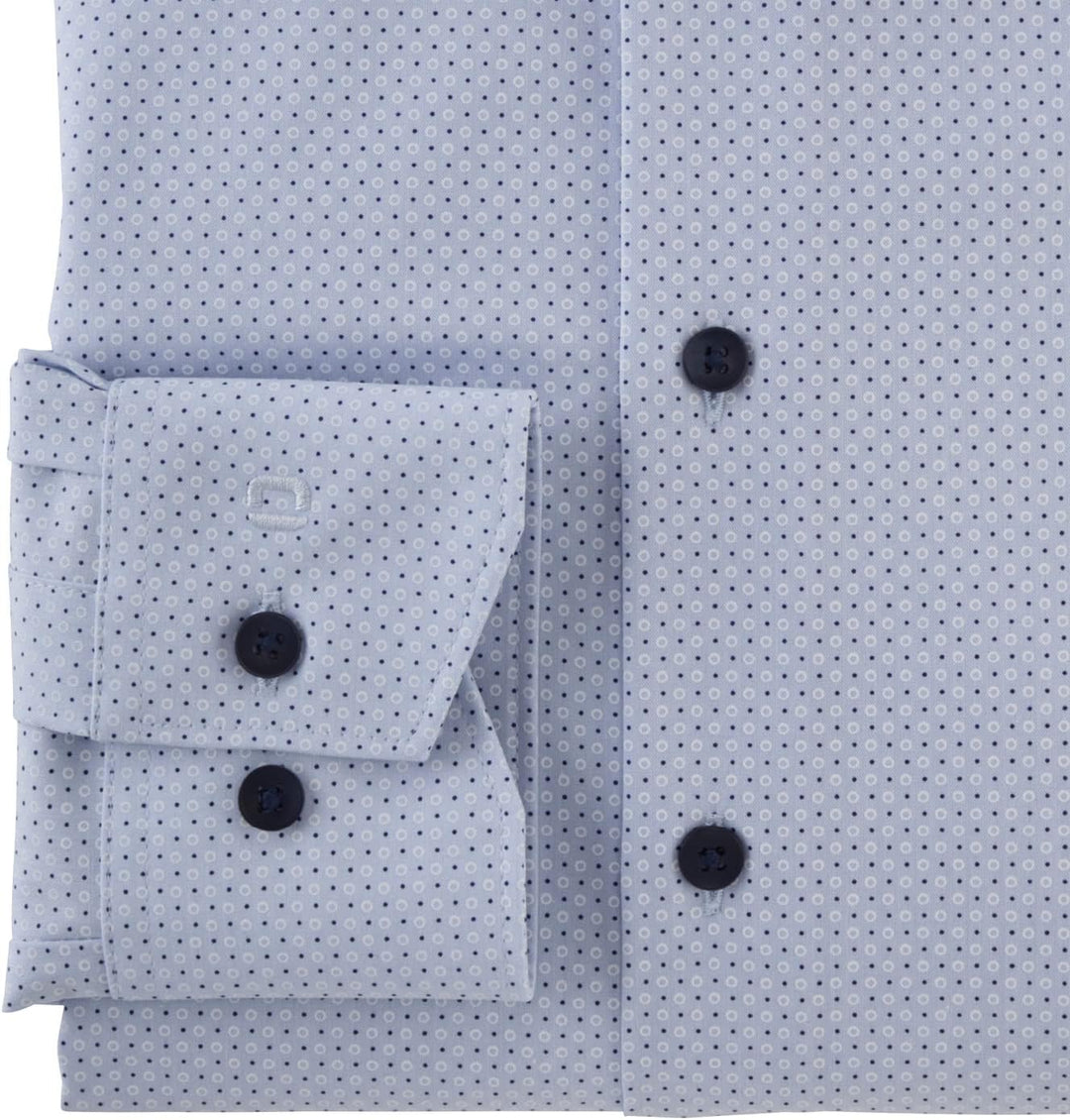 OLYMP Herren Businesshemd Luxor 24/Seven,Rotationsdruck,modern fit,Global Kent 46 Hellblau, 46 Hellb