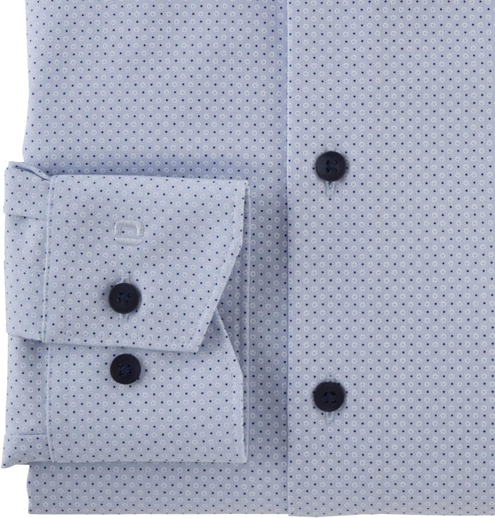 OLYMP Herren Businesshemd Luxor 24/Seven,Rotationsdruck,modern fit,Global Kent 46 Hellblau, 46 Hellb
