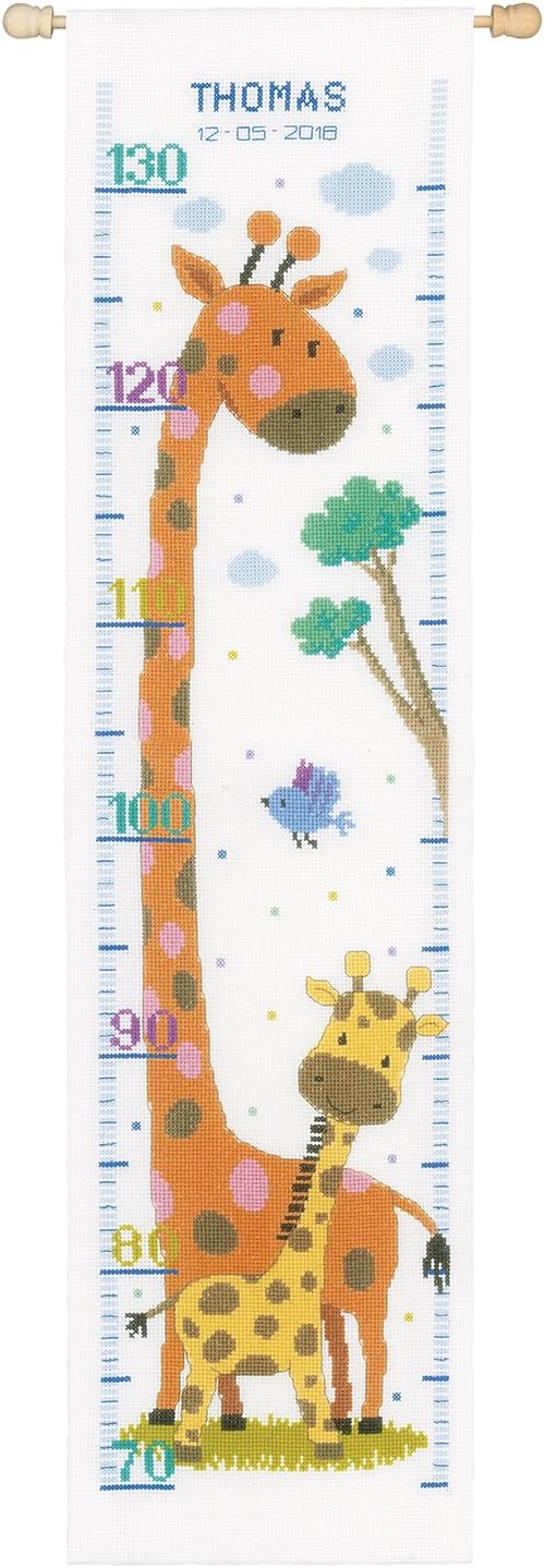 Vervaco Zählmusterpackung Giraffe Aida Kreuzstichpackung, Weiss, 18 x 70 x 0,30 cm