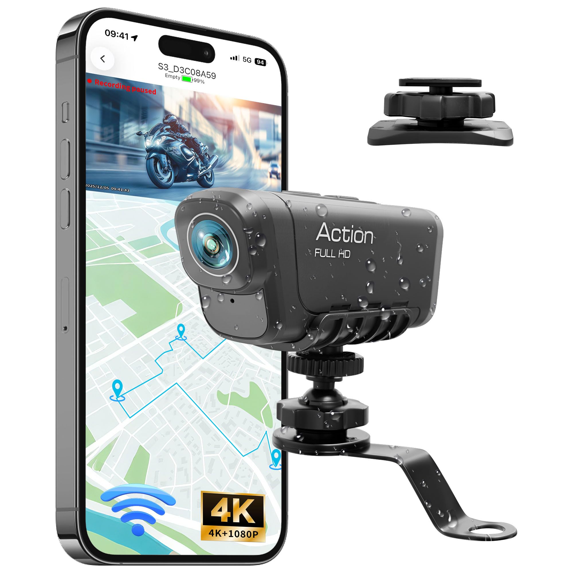 abask Dashcam Voiture 4K WiFi avec Carte 64G, Double Caméra Embarquée abask Dashcam Voiture 4K WiFi avec Carte 64G, Double Caméra Embarquée