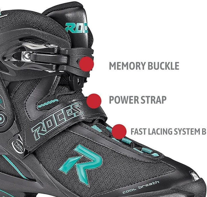 Roces Damen Icon Inliner 40 black/aqua, 40 black/aqua