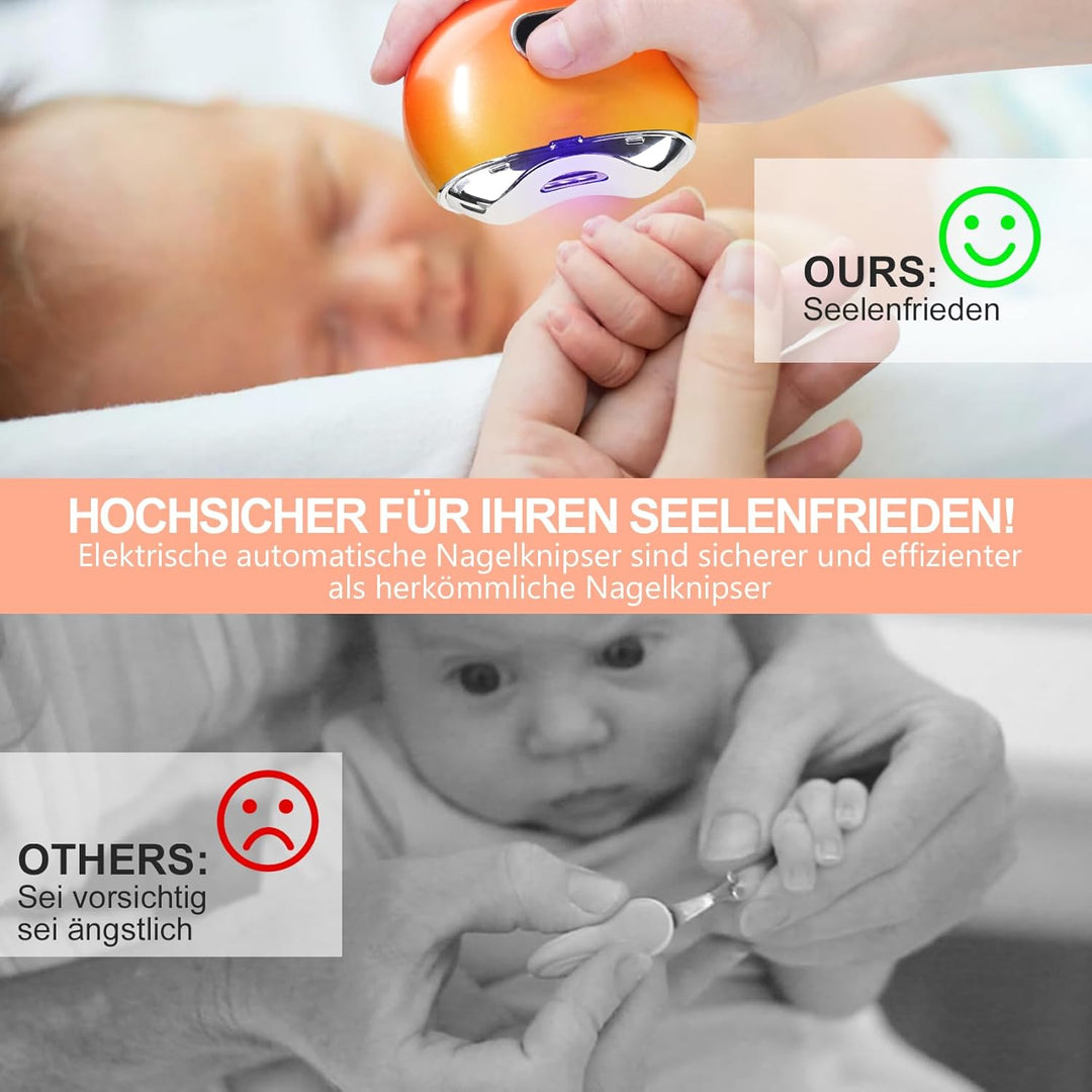 Automatischer elektrischer Nagelknipser mit 3 Geschwindigkeitsstufen und Nagelklammeraufbewahrung, L