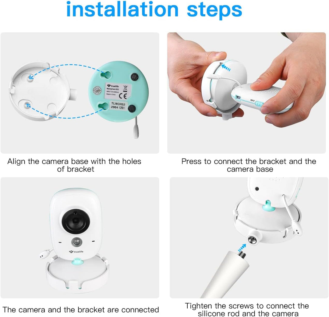 HOLACA Babyphone Halterung für 3,2'' BOIFUN/GHB/TakTark Babyphone mit Kamera 3,2'' Digital LCD Bilds
