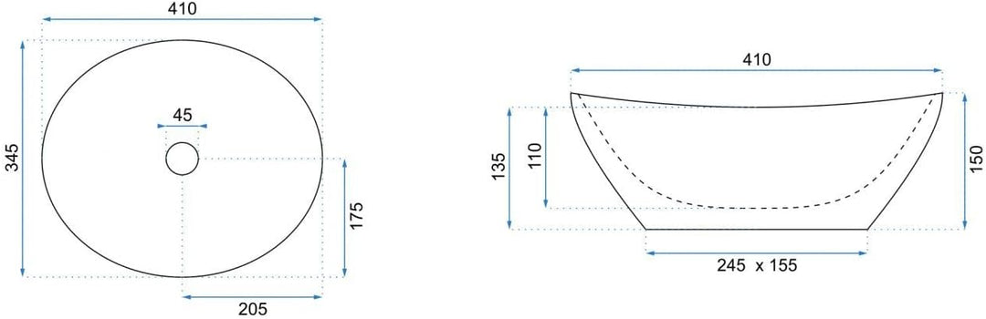 Rea Aufsatzwaschbecken SOFIA WHITE Waschtisch Handwaschbecken Spülbecken Waschschale Waschbecken für