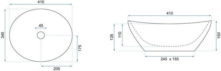 Rea Aufsatzwaschbecken SOFIA WHITE Waschtisch Handwaschbecken Spülbecken Waschschale Waschbecken für