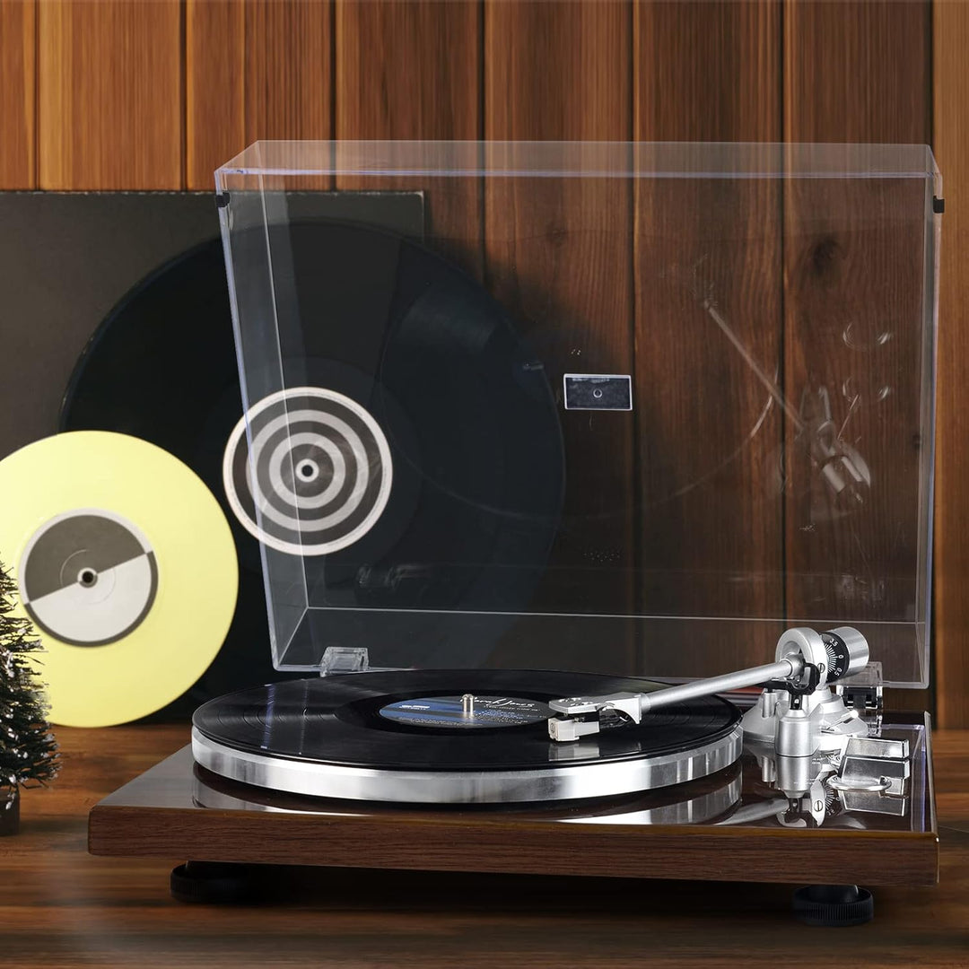 Plattenspieler Bluetooth mit Riemenantrieb Vinyl-Schallplattenspieler 33 oder 45 U/min mit Phono Vor
