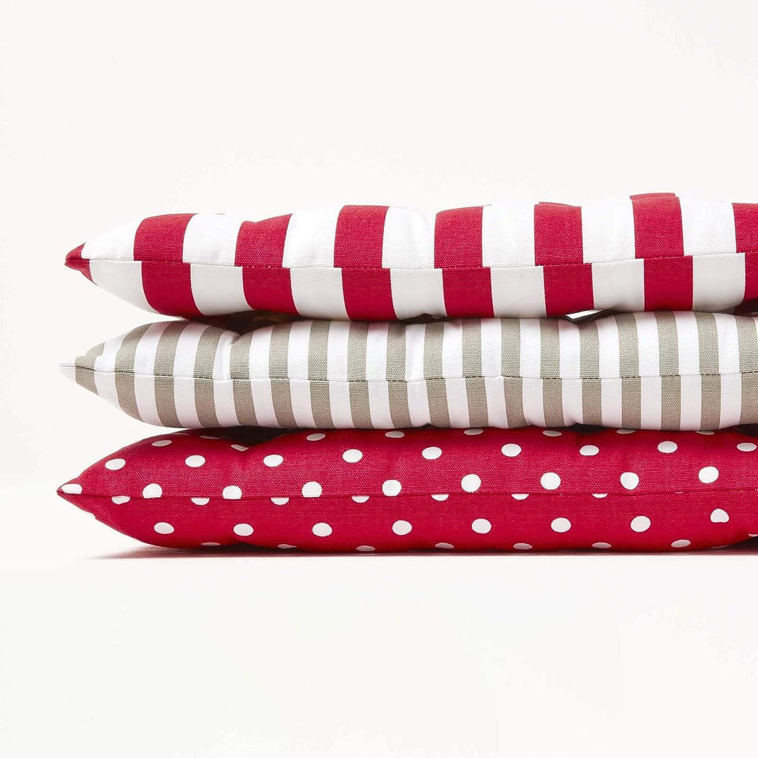 Homescapes gestreifte Bankauflage, rot, Sitzkissen für Bänke und Gartenbänke mit Bezug aus 100% Baum