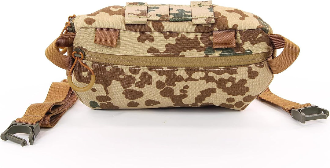 Zentauron Hüfttasche Modular 1,8 L Bauchtasche 2 Fächer MOLLE Abnehmbarer Gurt Tactical Gürteltasche