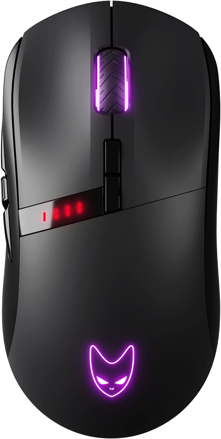 Oversteel - Invar Wireless Gaming Maus, 10000 DPI einstellbar, 8 programmierbare Tasten, 10 RGB-Bele