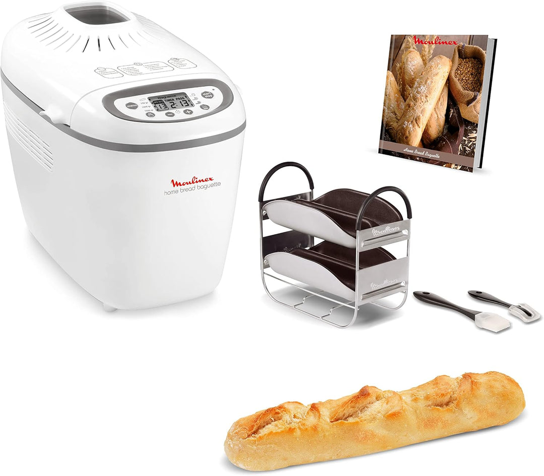 Moulinex OW6101 Home Bread Baguette Brotbackautomat | für bis zu 1,5 kg Brot | 16 Programme | hausge