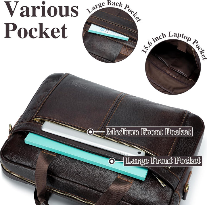 BAGZY Laptoptasche 15.6 Zoll Aktentasche Herren Umhängetasche Geschenk für Männer Handtasche für Mä