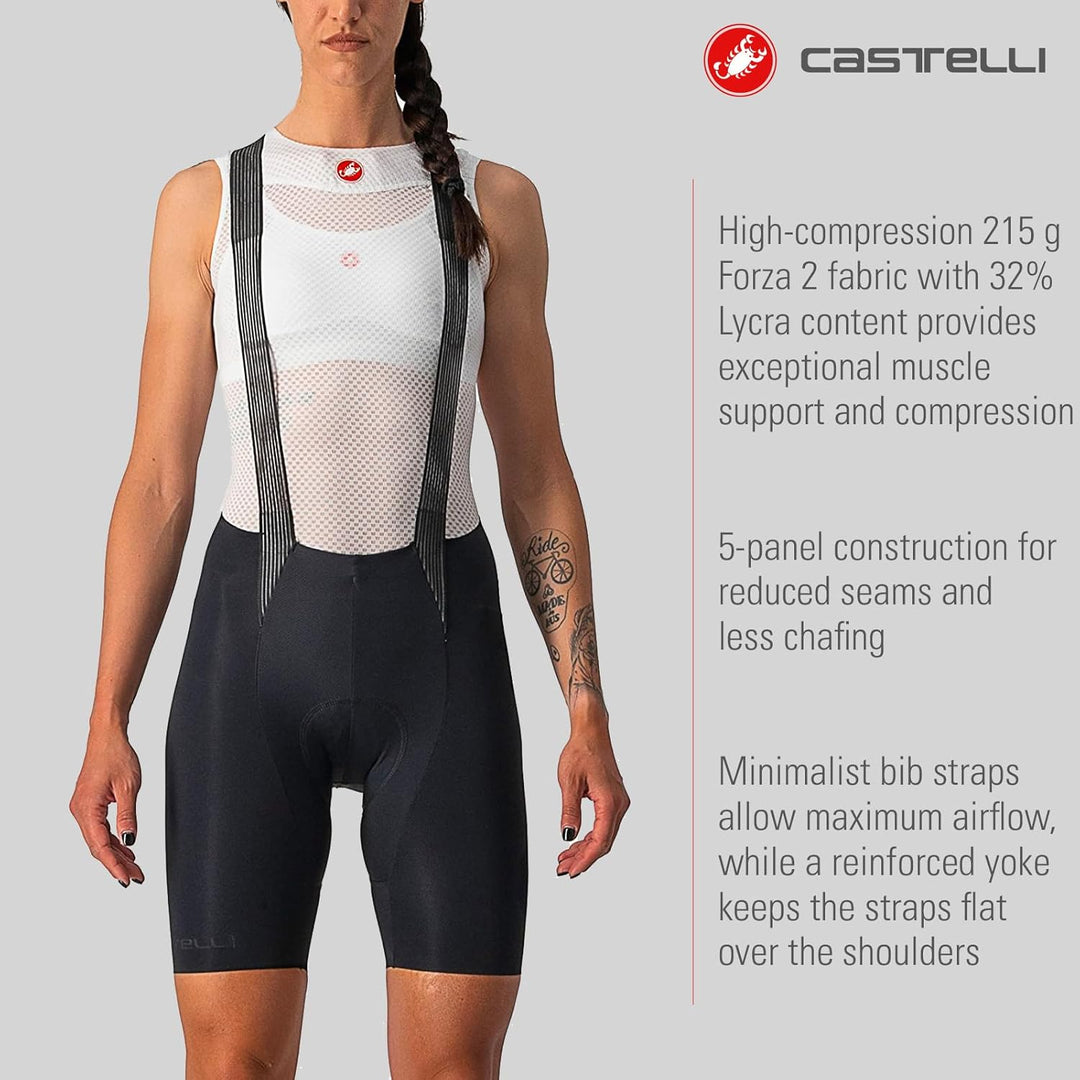 CASTELLI Damen Shorts Free Aero Rc W Bibshort, Schwarz-weiss
