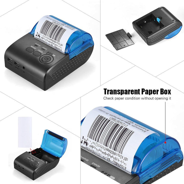 Bisofice POS-5805DD Thermodrucker für Ticket-Codes Mini Etikettendrucker 58mm Wireless USB Thermal P