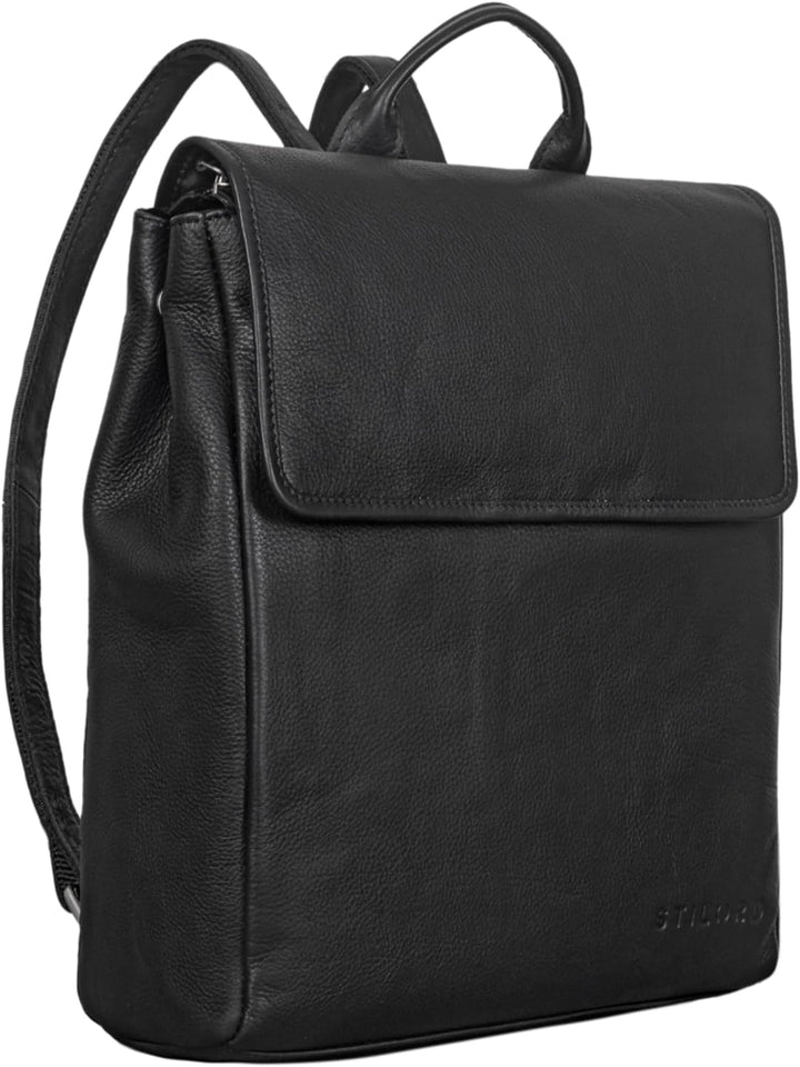 STILORD 'Misha' Moderner Leder Rucksack Unisex Daypack für Damen Herren DIN A4 kompakter Messenger B