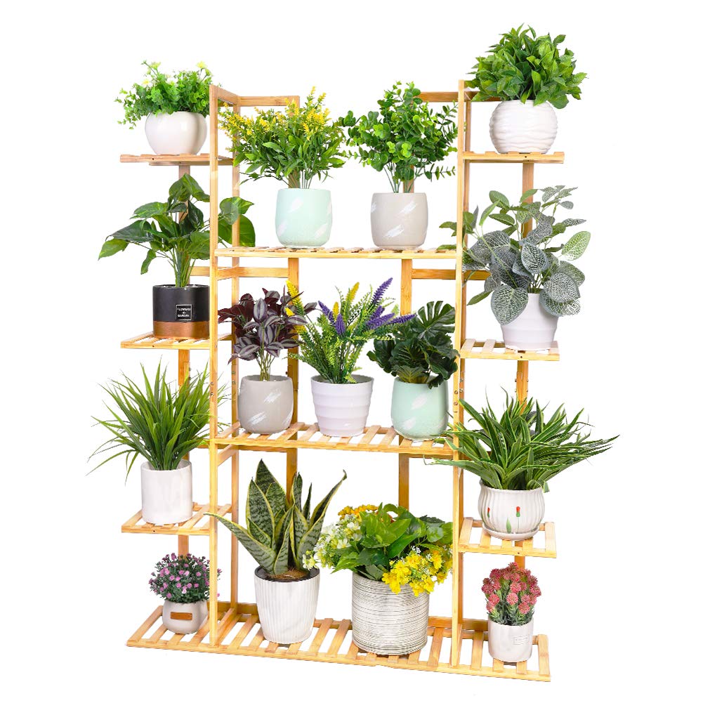 Pflanzenregal Bambus, Blumenregal mit 9 Ablagen mehrstöckig, EXTRA GRO –  techstudio.ch