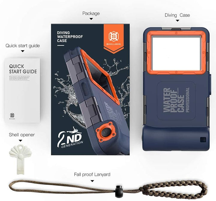 ShellBox wasserdichte Handyhülle 7.0 Zoll Unterwasser Wasserfeste Handy Wasserschutzhülle Handytasch