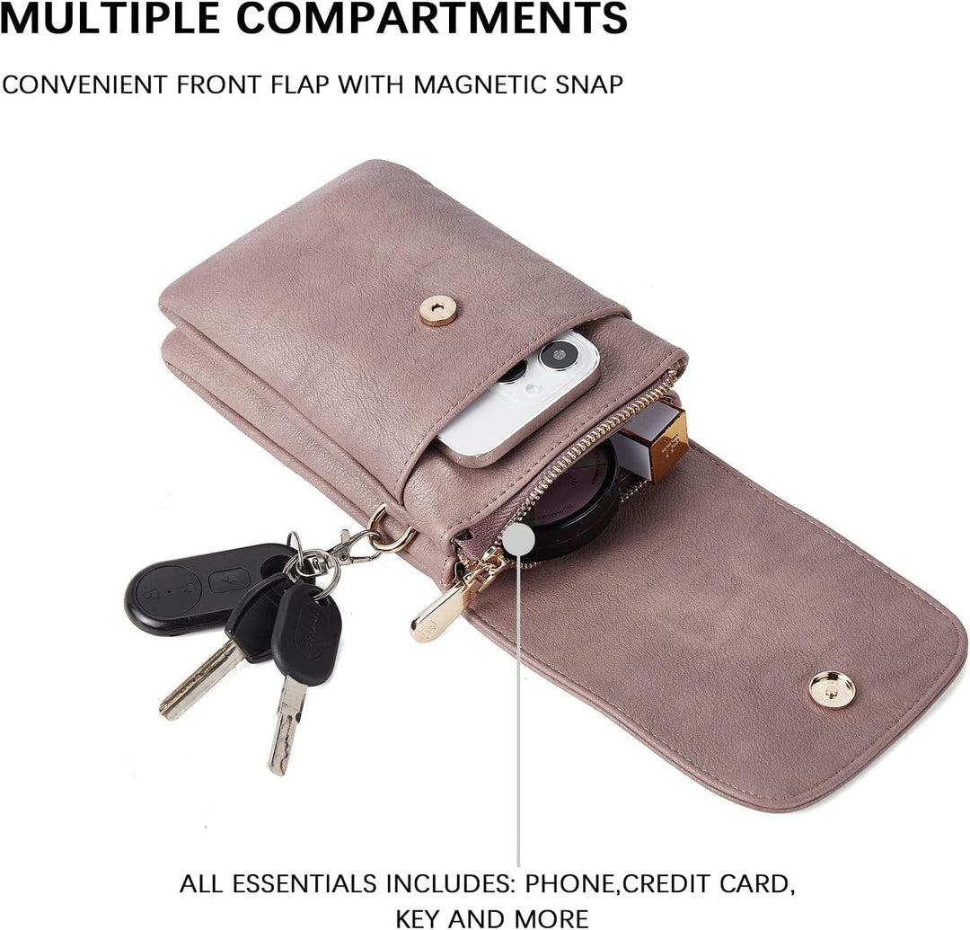 BOSTANTEN Handytasche zum Umhängen Leder, Handy Umhängetasche Damen, Handytasche mit Geldbörse zum U