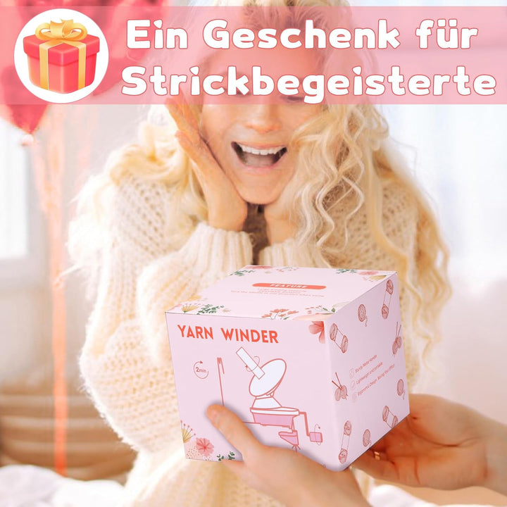 Wamkon Kugelwickler, rosa Garnknäuelwickler zum Häkeln, einfach zu installierender Garnrollenwickler
