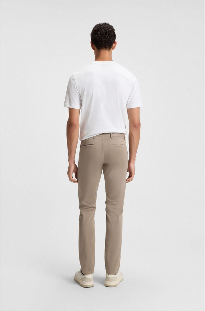 BOSS Herren Chino Slim Slim-Fit Hose aus elastischem Baumwoll-Satin 29W / 32L Open Green, 29W / 32L