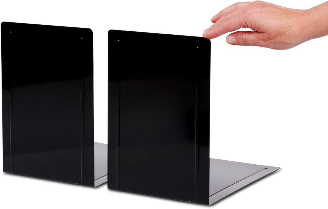 MAUL Buchstütze Registraturstütze aus Metall (2er Pack) | Bücherhalter, Organzier für Kinder, Bücher
