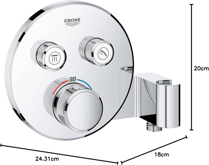 GROHE Grohtherm Smartcontrol | Brause- & Duschsystem - Thermostat mit 2 Absperrventilen und integrie