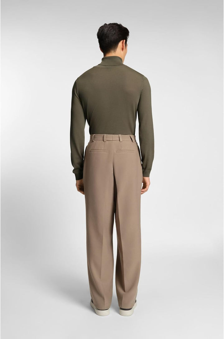 BOSS Herren Musso-P Regular-Fit Rollkragenpullover aus Merinowolle S Braun245, S Braun245