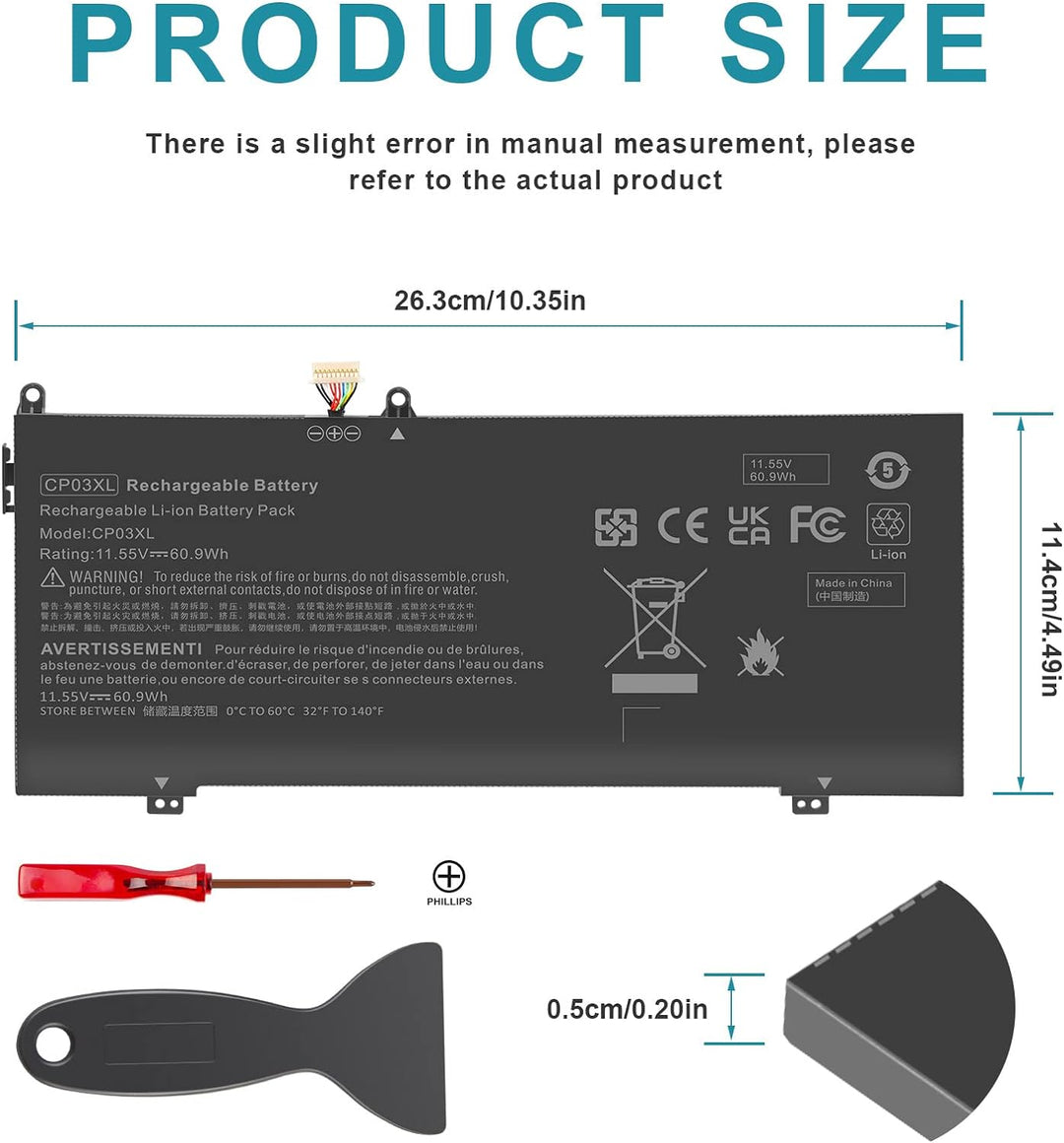 ASUNCELL 60.9Wh CP03XL Laptop Akku für HP Spectre 13 X360 13-ae000 13-ae049ng 13-ae040ng 13-ae006no