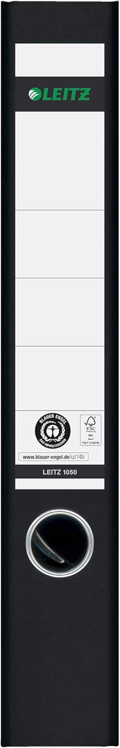 Leitz Qualitäts-Ordner, 3er-Pack, Wolkenmarmor-Papier, A4, 5,2 cm Rückenbreite, Schwarz, 310315095 S