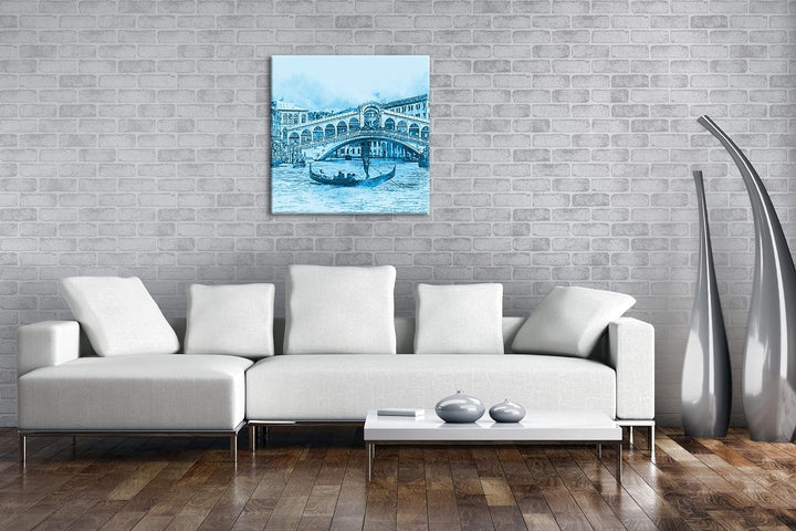 deyoli Venedig und Seine traumhaften Gondelfahrten Format: 40x40 Effekt: Monocrome Blau als Leinwand
