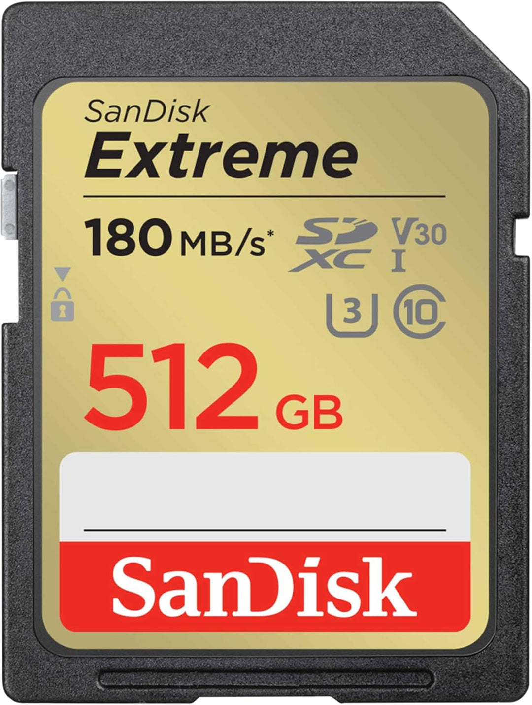SanDisk Extreme SDXC UHS-I Speicherkarte 512 GB (V30, 180 MB/s Übertragung, U3, 4K UHD Videos, SanDi
