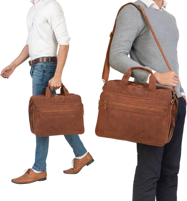 STILORD 'Leopold' XL Echtleder Aktentasche - der verbesserte Geheimtipp für Lehrerzimmer & Büro - Bu