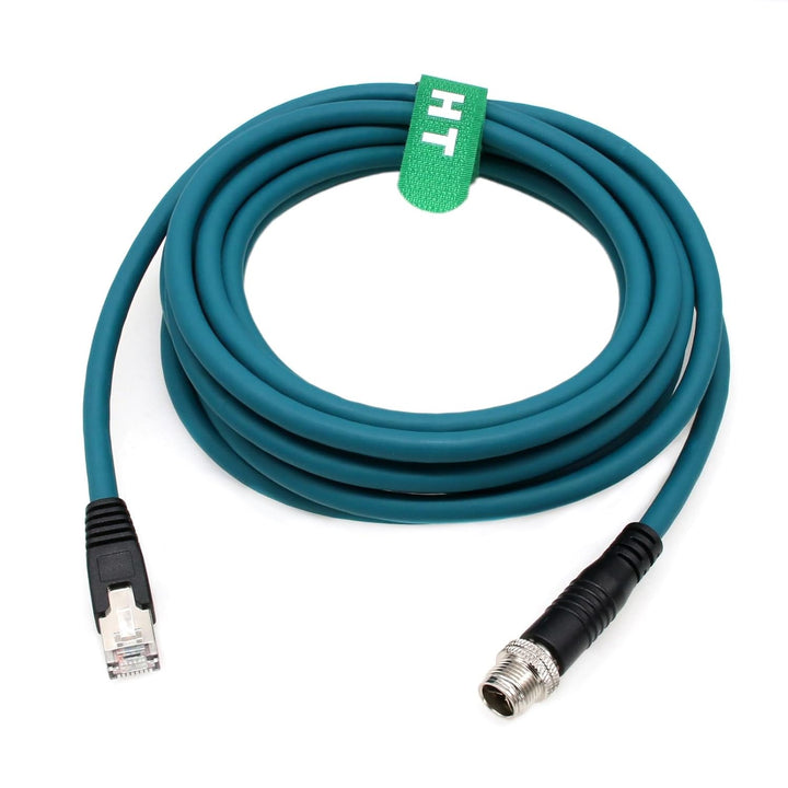 HangTon M12 Ethernet 8 Pin X codiertes RJ45 CAT7e GigE Kabel für Basler Cognex Industriekamerasensor