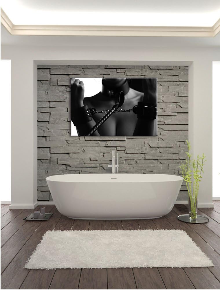 Frau in Handschellen, Format: 100x70 auf Leinwand, XXL riesige Bilder fertig gerahmt mit Keilrahmen,