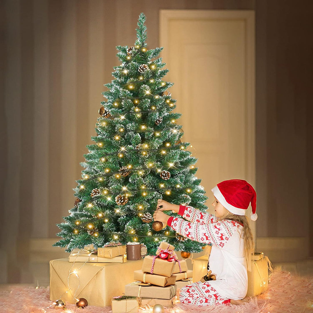 UISEBRT Weihnachtsbaum Künstlich mit Beleuchtung 150cm - LED Weihnachtsbäume Tannenbaum Christbaum D